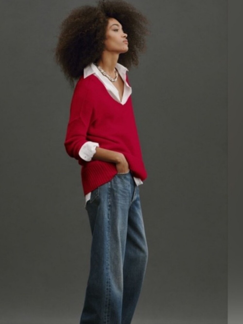 Anthropologie Cashmere V-Neck Sweater Size M